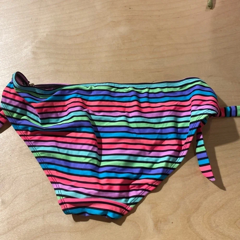 Tahiti Colorful Striped Bikini Bottoms size Medium (HF)